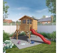 Mercia Poppy Playhouse with Tower and Slide, Brown