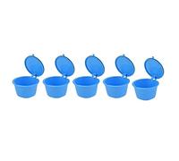 5 x 50 ml Reusable Coffee Capsule Coffee Filter Cup Coffee Pod with Spoon for Coffee Machine (Blue)