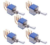 5 x 5246WWCDB9X445 APEM On-On Miniature PCB Toggle Switch DPDT