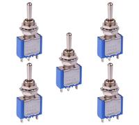 5 x 5637AX442 APEM (On)-Off-(On) Momentary 6.35mm Miniature Toggle Switch SPDT 4A 30VDC