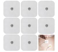 5 X 5cm Tens Electrode Pads, Self-Adhesive Electrodes Replacement with 3.5mm Stud Connection Tens Unit Stud Pads Reusable Compatible with Most Tens Devices for Muscle Electrotherapy 8 Pack