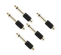 5 x 6.35mm Mono Jack to RCA Phono Plug Adapter - Gold