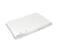 5 x 6 m White Tarpaulin Waterproof Heavy Duty Tarp Sheet Cover, Groundsheet - Waterproof, Weatherproof, Frost-Resistant, UV Protection, Universal, Multipurpose, Reinforced Eyelets