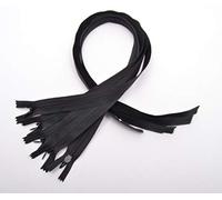 5 x 60cm Adjustable Length Invisible Zip - Black, 5 Pieces