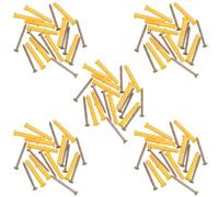 5 x 60mm Countersunk Screws and Wall Raw Plugs for Wood Concrete Brick 100pc
