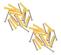 5 x 60mm Countersunk Screws and Wall Raw Plugs for Wood Concrete Brick 40pc