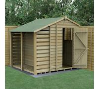 5x7 Forest 4Life Overlap Apex Shed with Lean To - 5 x 7 Forest 4Life Overlap Apex Wooden Shed With Lean To - With Installation on customers prepared b