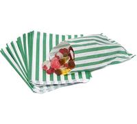 5" x 7" Green Candy Striped Sweet Paper Bags | Pack of 200 | Wedding Buffet Favour Cake Gift Pick n Mix Shop