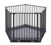 Safetots Premium Multi Panel Play Pen with Mat Pentagon, 5 x 72cm, Black, 70cm High
