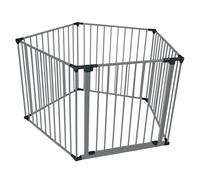 Safetots Premium Multi Panel Play Den, Pentagon, Grey, 70cm High, 5 Panels, 1x72cm Door Panel and 4x72cm Side Panels, Baby Playpen, Play Den for Toddlers, Large Playpen, Easy Installation