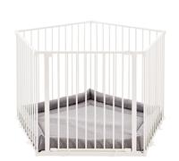 Safetots Premium Multi Panel Play Pen With Mat, Pentagon, 5 X 72Cm, White, 70Cm High