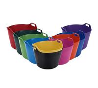 5 x 75L Litre Robust Versatile Multipurpose Extra Large Flexi Tub Garden Home Flexible Plastic Storage Container Bucket Flex Tub- MADE IN UK (Random)