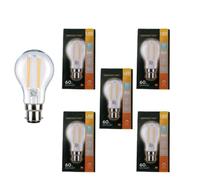 5 X 8W LED Light Bulb LAMP GLS Filament Style BC Warm White B22 LAMP Bright