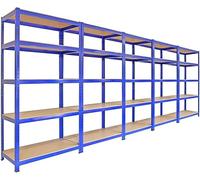 5 x 90cm Blue Shed Utility Greenhouse Storage Racks Garage Shelving Bays 4200kg