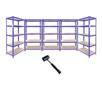 5 x 90cm Blue Warehouse Storage Bays / Garage Shed Shelving /