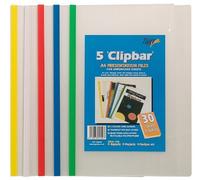 5 x A4 Clear Clip Bar Files Report Project Presentation Slide Binder Folders