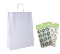 5 x A4 Paper Party Gift Bags - Boutique Shop Loot Carrier Bag - Choose Colour (White)