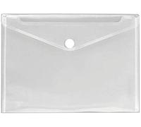 5 x A5 Plastic Wallets Clear Popper Wallet Envelope Folders Transparent School Document Folder Press Stud Wallet Plastic Folder Office Files Button Closure (A5 Clear)