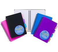 5 x A6 Project Notepad Lined 100 Page Paper Notebook + 4 Part Subject Dividers