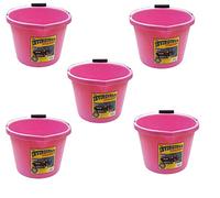 5 X Airflow Heavy Duty Invincible Builders Bucket Pink 3 Gallon 15 Litre