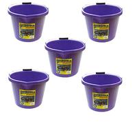 5 X Airflow Heavy Duty Invincible Builders Bucket Purple 3 Gallon 15 Litre