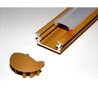 5 x Aluminium Recessed LED Striplight Profile, Woodland Pine, Set with Transparent Cover (Material: PMMA) and Two End Caps; 1000 mm; Pine Wood Imitation LED Aluminium Profile with Clear Cover (Diffuser) and Double End Cap for LED Strips 1 m Length