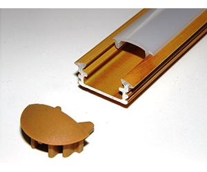 5 x Aluminium Recessed LED Striplight Profile, Woodland Pine, Set with Transparent Cover (Material: PMMA) and Two End Caps; 1000 mm; Pine Wood Imitation LED Aluminium Profile with Clear Cover (Diffuser) and Double End Cap for LED Strips 1 m Length