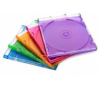 5 x Assorted Coloured Slim CD Single Jewel Cases 5.2mm