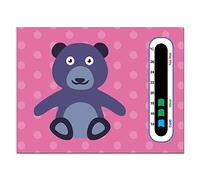 5 x Bargain Pack of Cheeky Bear Nursery Room Thermometers - Using Latest Easy Read Colour Changing Technology