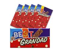 5 x Best Grandad Chocolate Bar Wrapper - Get Well Soon Gifts, Teacher Gifts, Funny Gifts for Women, Men, Teachers Birthday Present Rude Joke Secret Santa (Chocolate not included)
