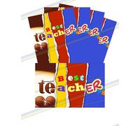 5 x Best Teacher Chocolate Bar Wrapper - Get Well Soon Gifts, Teacher Gifts, Funny Gifts for Women, Men, Teachers Birthday Present Rude Joke Secret Santa (Chocolate not included)