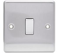 5 x BG NBS12 Light Switches 10A 2 Way (Brushed Steel/Satin Chrome)