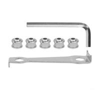 5 x Bicycle Chainring Bolts with Single Wheel Screws and Mounting Wrench for Long Lasting Chainring Replacement (Silver)