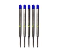5 x Blue Quality Refills Compatible for Parker Ballpoint Medium (Pack of 5 biro Refill)