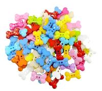 5 x Bone Shaped Novelty Plastic Buttons, Sold by Buttons and Bows Kettering.