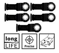 5 X Bosch Pro Bim Starlock Plunge Cut Saw Blade Aiz 32 Apb Wood Metal 50mm 32mm