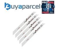 5 x Bosch S123 XF 2608654402 100mm Thin to Thick Sheet Metal Recip Saw Blade