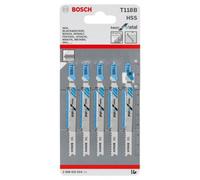 5 X Bosch T118B 92mm Thin Sheet Metal Jigsaw Blades