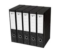5 x Box File Foolscap Fits A4, Black & White Paper 70mm Spine, File Organiser