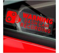 5 x C29R Stickers Warning Dash CAM Recording Red Window Reverse Vehicle Camera Security Warning Dashcam Signs CCTV Car Van Truck Taxi Mini Cab Bus Coach 75x25mm