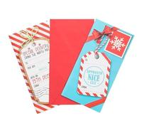 5 x Christmas Nice List Money Envelope Gift Card Voucher Wallet with Red Envelop
