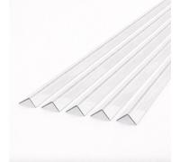 5 X Clear 1 Metre Upvc Plastic Rigid Corner Trim 50X50mm 90 Degree