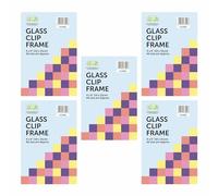 5 X Clip Frame Front Frameless Clear Frame Picture Frame Photo Frame Poster Frame Certificate Frame Display Wall Mounted Portrait & Landscape For Home School & Office (Glass, 4x6 Inch (10x15cm))