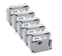 5 x COLORWING MK-221bz 9mm x 8m Replacement for Brother M Tape M-K221 MK-221 Black on White Cassettes 0.35inch for Brother P-Touch PT-90 PT-M95 PT-80 PT-100 PT-110 PT-65 PT-70 PT-85