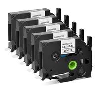 5 X Compatible with Brother 12mm 0.47 Laminated Tape TZe-231 Black on White for Brother Label Printer Tape Compatible with P-Touch Label Maker PT-E110 H100R H110 H101C