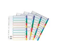 5 X Concord Divider 10-Part A4 Polypropylene Multicoloured 06901+ FINCHLEY Refill Pen Free