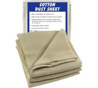5 x Cotton Dust Sheets for Painting & Decorating - 10ft x 8ft (3.1m x 2.4m) Heavy Duty Cotton Twill Drop Cloth - Washable & Reusable Fabric Cover Sheets for Furniture, Floors & DIY Protection