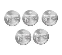 5 x CR2450 Panasonic 3 Volt Lithium Coin Cell Batteries