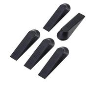 5 X DOOR STOP STOPS STOPPERS WEDGE WEDGES JAM for HOME and OFFICE- BLACK COLOUR
