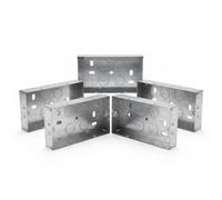5 x Double Metal Back Box 25mm Flush Wall Pattress / 2 Gang Electrical Sockets